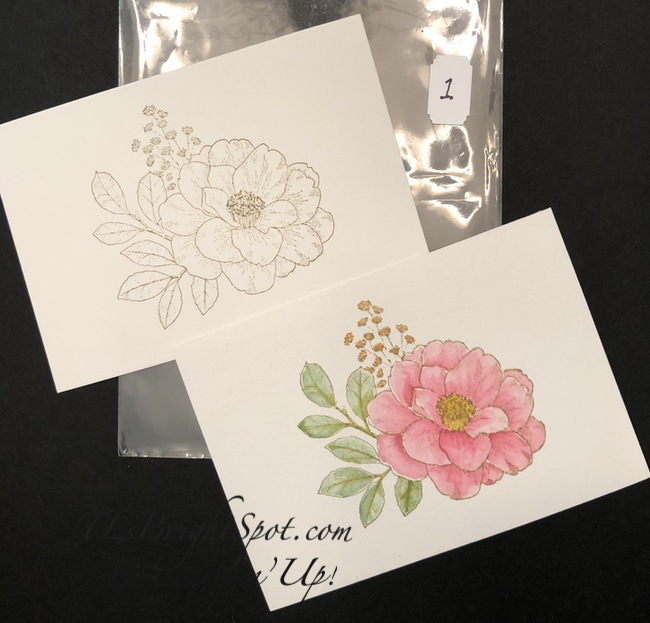 Stampin' Up! Cottage Rose No-line watercoloring