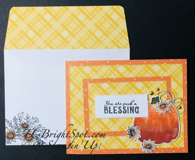 Stampin' Up! hello Harvest & Plaid w/ envelope. 5