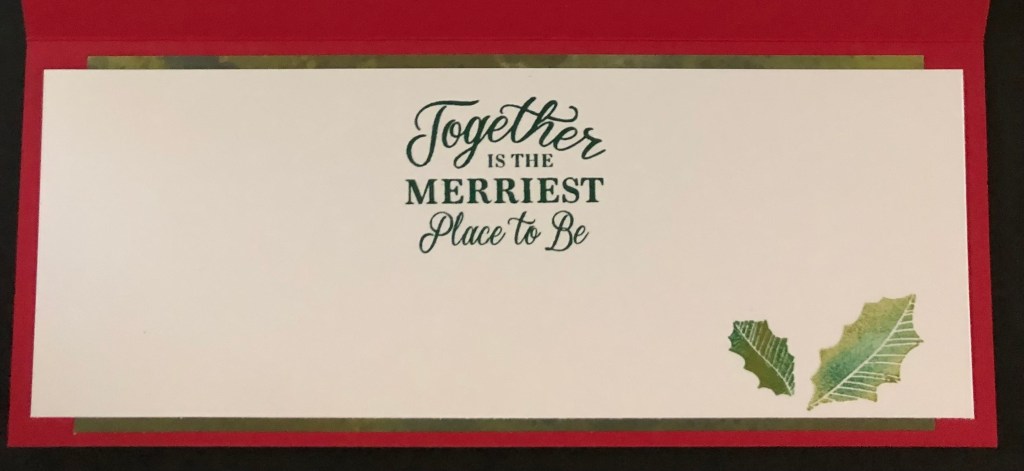 Stampin' Up! slimline card, inside, Merriest Moments
