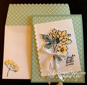 Stampin' Up! Hand-Penned Petals card & envelope