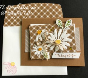 Stampin' Up! Cheerful Daisies on Pecan Pie, card & envelope