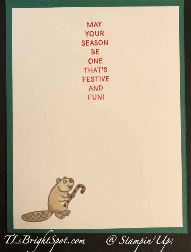 Stampin' Up! Festive & Fun Simple card, inside