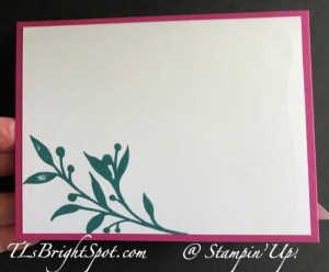 Stampin' Up! Z-fold Pop up card w/ Gorgeously Made, back of card