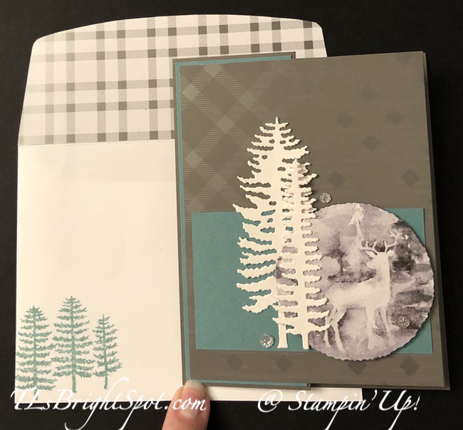 Stampin' Up! Z-fold w/ Forever Forest & Tartan Plaid card & envelope