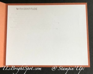 Stampin' Up! Earthen Elegance card inside