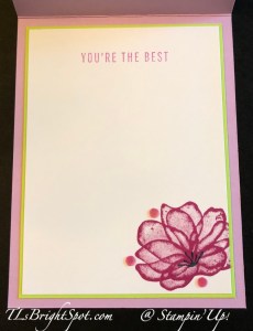 Stampin' Up! Translucent Florals birthday card, inside