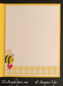 Stampin' Up! Bee My Valentine OnStage@Home card, inside