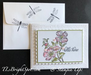 Stampin' Up!  Detailed Dogwood Hello card & envelope back