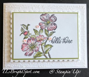 Stampin' Up! Detailed Dogwood Hello card, front