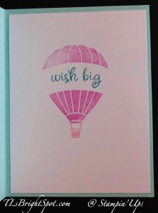 Stampin' Up! Lighter Than Air Suite Shaker Card, inside
