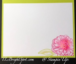 Stampin' Up! Simply Zinnias thank you card, inside