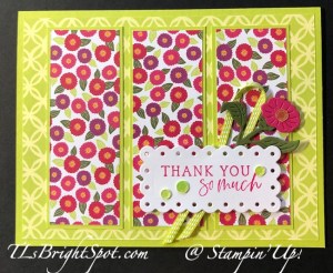 Stampin' Up! Flowering Zinnias 12x12 Thank you Card front