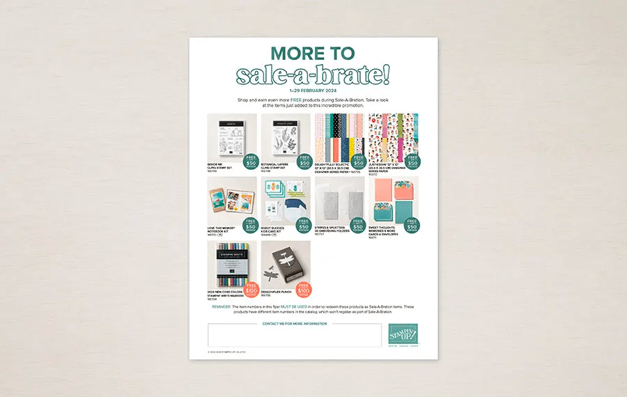 Stampin' Up! MORE TO SALE-A-BRATE! FLYER