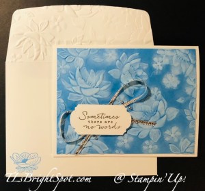 Stampin' Up! Layered Florals 3D EF Sympathy card & envelope