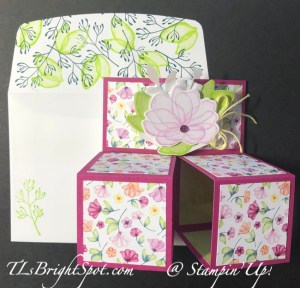 Stampin' Up! Translucent Florals Triple Box card with envelope