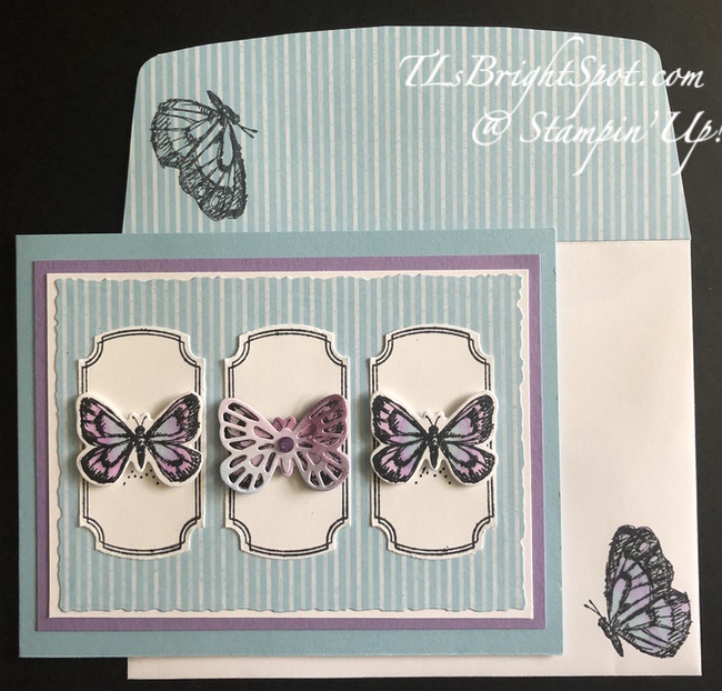 Stampin' Up! Sketched Butterfly Thinking of You card & envelope