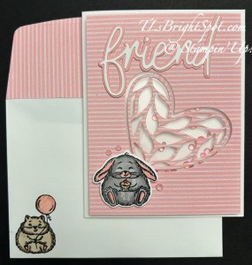 Stampin' Up! Fluffiest Friends and Friends For Life Birthday card & envelope