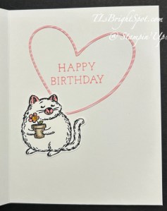 Stampin' Up! Fluffiest Friends & Friends for Life birthday card inside