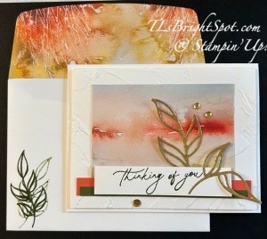 Stampin' Up! Sympathy card & envelope with Thoughtful Journey 6x6 DSP