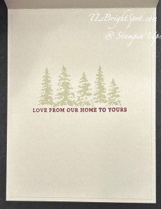 Stampin' Up! Peaceful Evergreens card inside