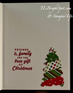 Stampin' Up! Peaceful Evergreen 'strip' tree card inside