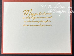 Stampin' Up! Changing Leaves Sympathy Card inside