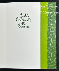 Stampin' Up! Glimmer Christmas card inside