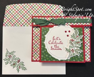 Stampin' Up! Sentimental Wishes Fun Fold card & envelope
