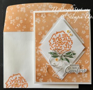 Stampin' Up! Handmade Designs & Linked In Dies Sympathy card & envelope