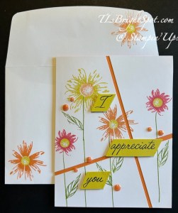 Stampin' Up! Impressions Abloom Appreciation card& envelope