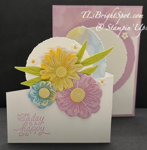 Stampin' Up! Impressions Abloom fun fold, standing front view