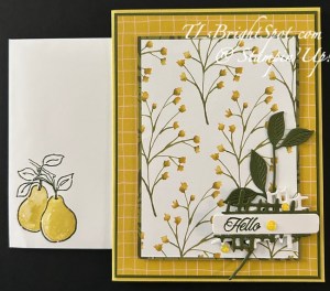 Stampin' Up1 Painterly Pears card & envelope.