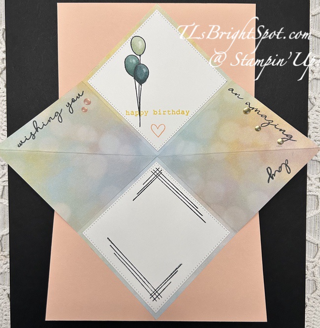 Stampin' Up! Beautiful Bokeh 6x6 Explosion card inside