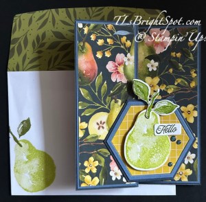 Stampin' Up!  Perfectly Pears fun fold card & envelope