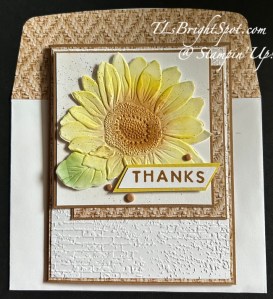 Stampin' Up! Sunflower 3D & Woven textures card & envelope