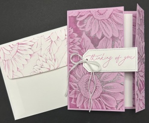Stampin' Up! Sunfloer 3D Sympathy card & envelope in Fresh Freesia