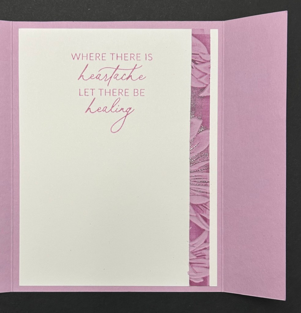 Stampin' Up! Sunflower 3D Fresh Freesia card inside