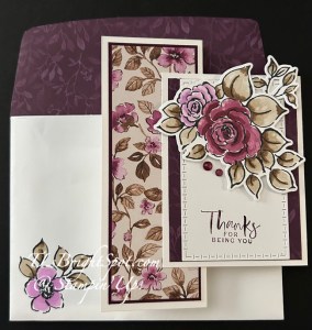 Stampin' Up! Charming Day Multi Panel Fun Fold card 1 & envelope