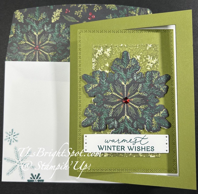 Stampin' Up! Delicate Pines bundle Interlocking z-fold, card 2 & envelope 