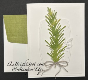 Stampin' Up! Christmas Greenery and Label Me Grateful Dies card & envelope
