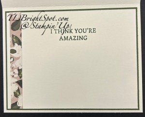 Stampin' Up! Words of Beauty card inside
