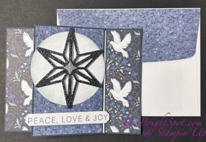 Stampin' Up! Peaceful Garden DSP fun fold card & envelope