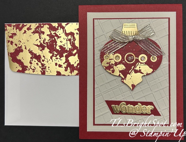 Stampin' Up! Oranmental C'mas card & envelope 3