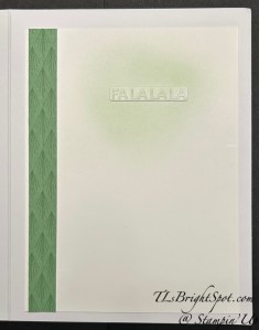 Stampin' Up! Oct PP Cozy Christmas card 2, Fa La La La