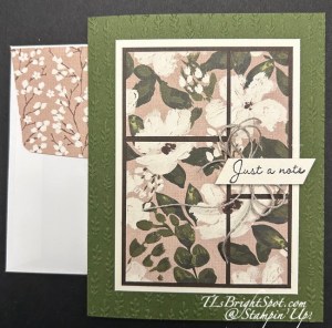 Stampin' Up! Brushed with Beauty 'Windowpane" card & envelope