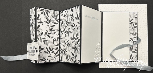 Stampin' Up! Pleated Fun Fold in Botanical Textures, open to left