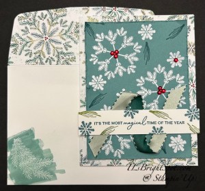 Stampin' Up! Delicate Pines & snowflakes card & envelope