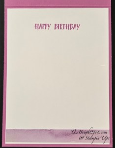 Stampin' Up! Triple Panel card in Petunia Pop, inside