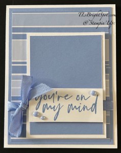 Stampin' Up! hop. '26-'28 In Colors Clean & Simple card front. Hydrangea Hue