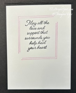 Stampin' Up! Artisan Sketched Garden & Framed All Around Sympathy card inside